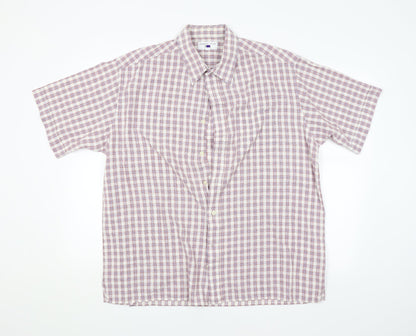 Purple Flag Mens Multicoloured Check   Button-Up Size XL