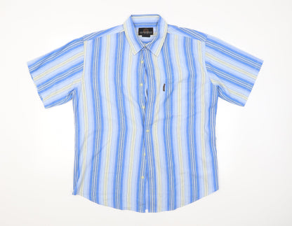 Weatherproof Mens Blue Striped   Button-Up Size XL