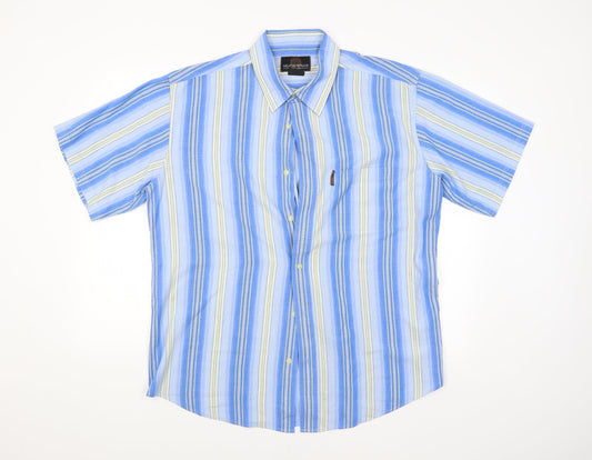 Weatherproof Mens Blue Striped   Button-Up Size XL