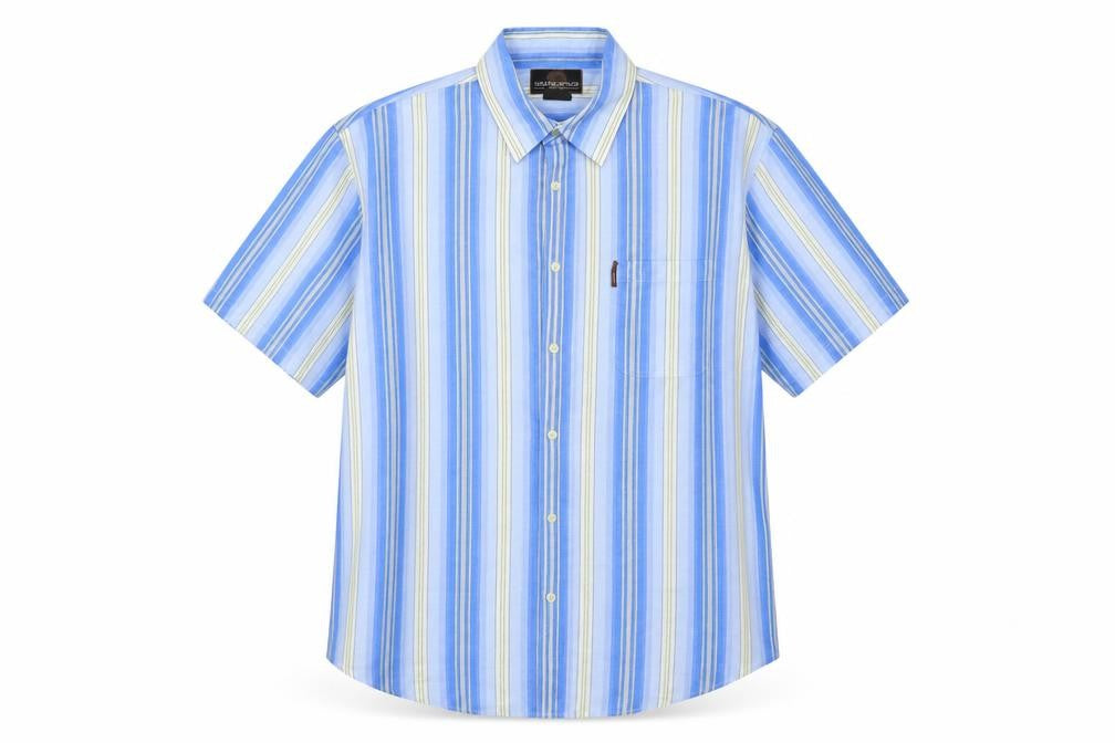 Mens UK Size XL Weatherproof Blue  Button-Up Short Sleeve Casual Shirt