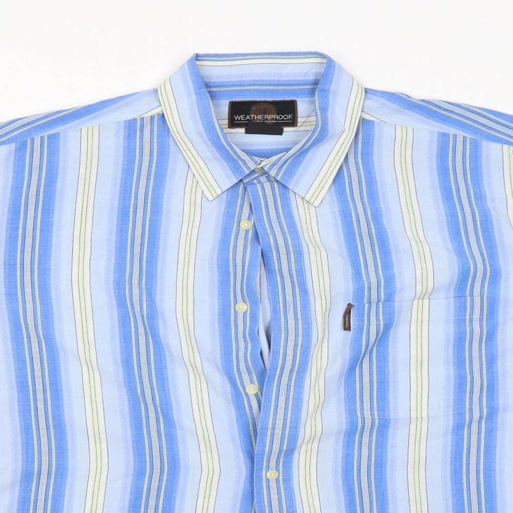 Weatherproof Mens Blue Striped   Button-Up Size XL