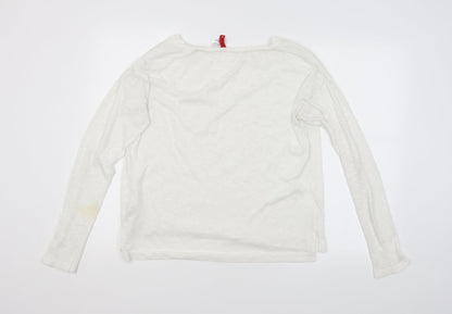 Womens UK Size L H&M White Pullover Jumper
