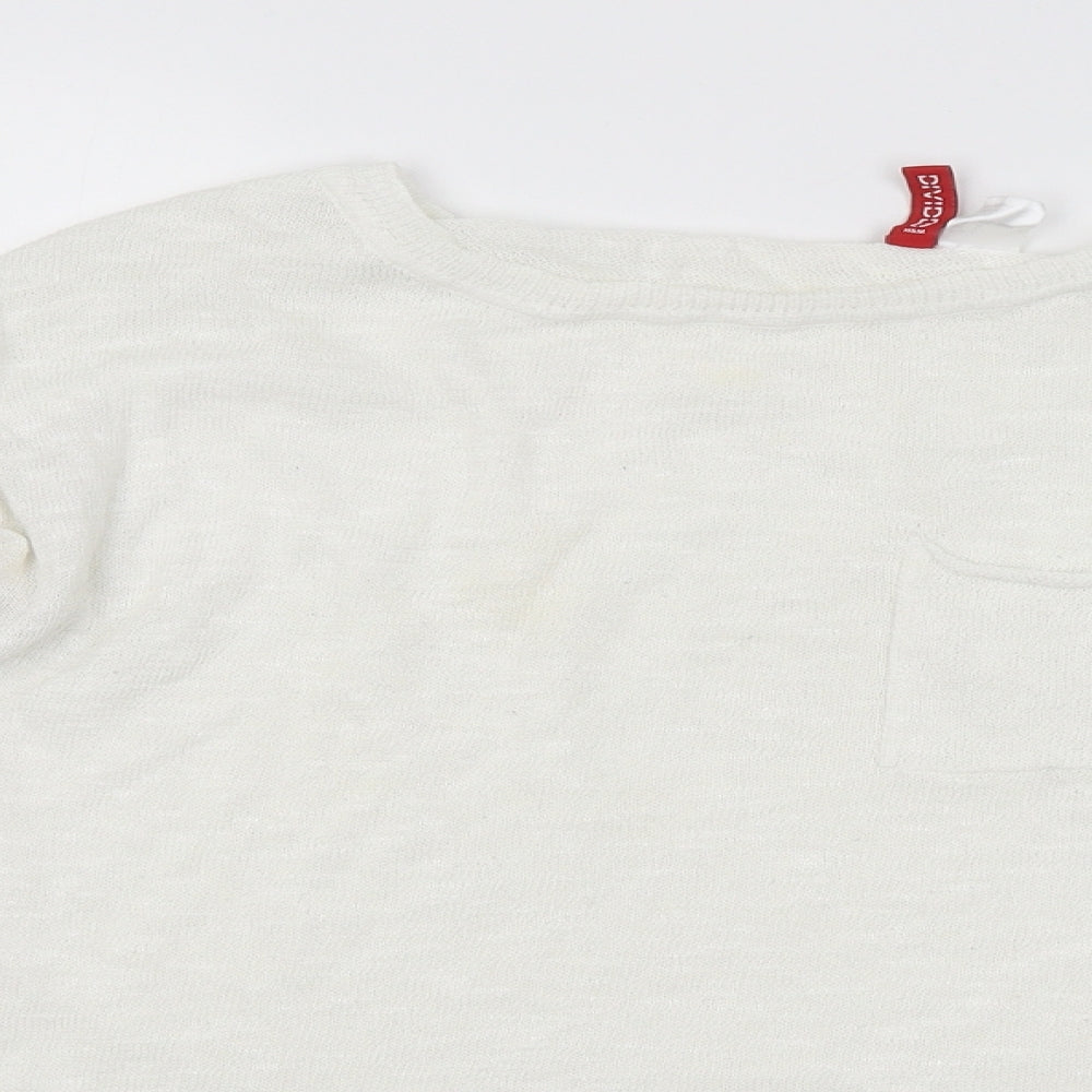 Womens UK Size L H&M White Pullover Jumper