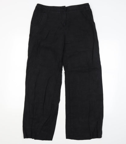 Womens UK Size 14 Limited Collection Regular Fit Carrot Black Trousers