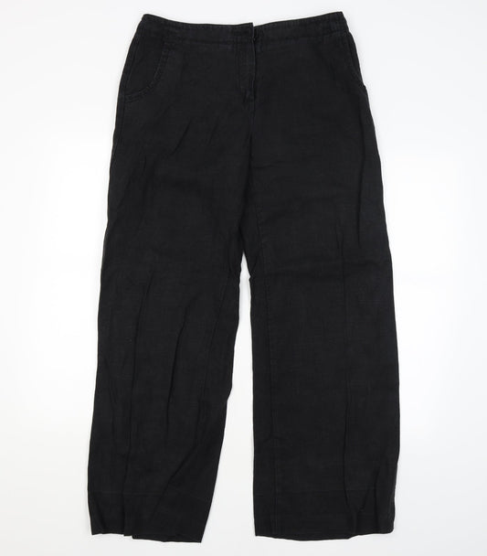 Womens UK Size 14 Limited Collection Regular Fit Carrot Black Trousers