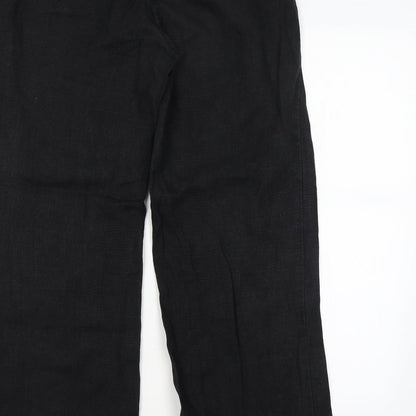 Womens UK Size 14 Limited Collection Regular Fit Carrot Black Trousers