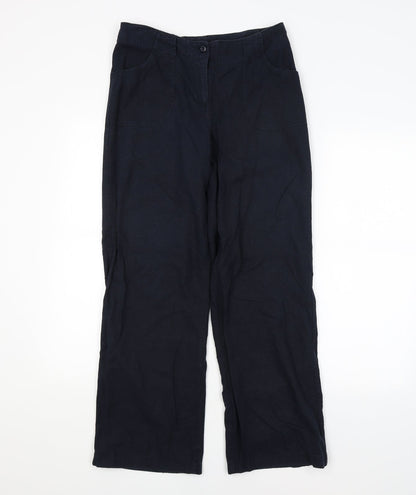 Mia Moda Womens Blue   Chino Trousers Size 12 L28 in