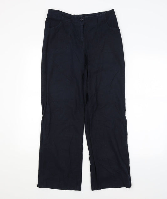 Mia Moda Womens Blue   Chino Trousers Size 12 L28 in