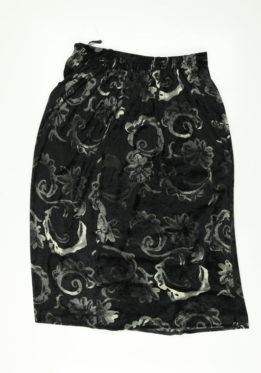 Berkertex Womens Grey Paisley  Pleated Skirt Size 16