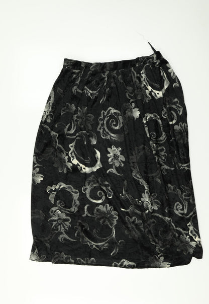 Berkertex Womens Grey Paisley  Pleated Skirt Size 16