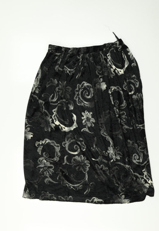 Berkertex Womens Grey Paisley  Pleated Skirt Size 16