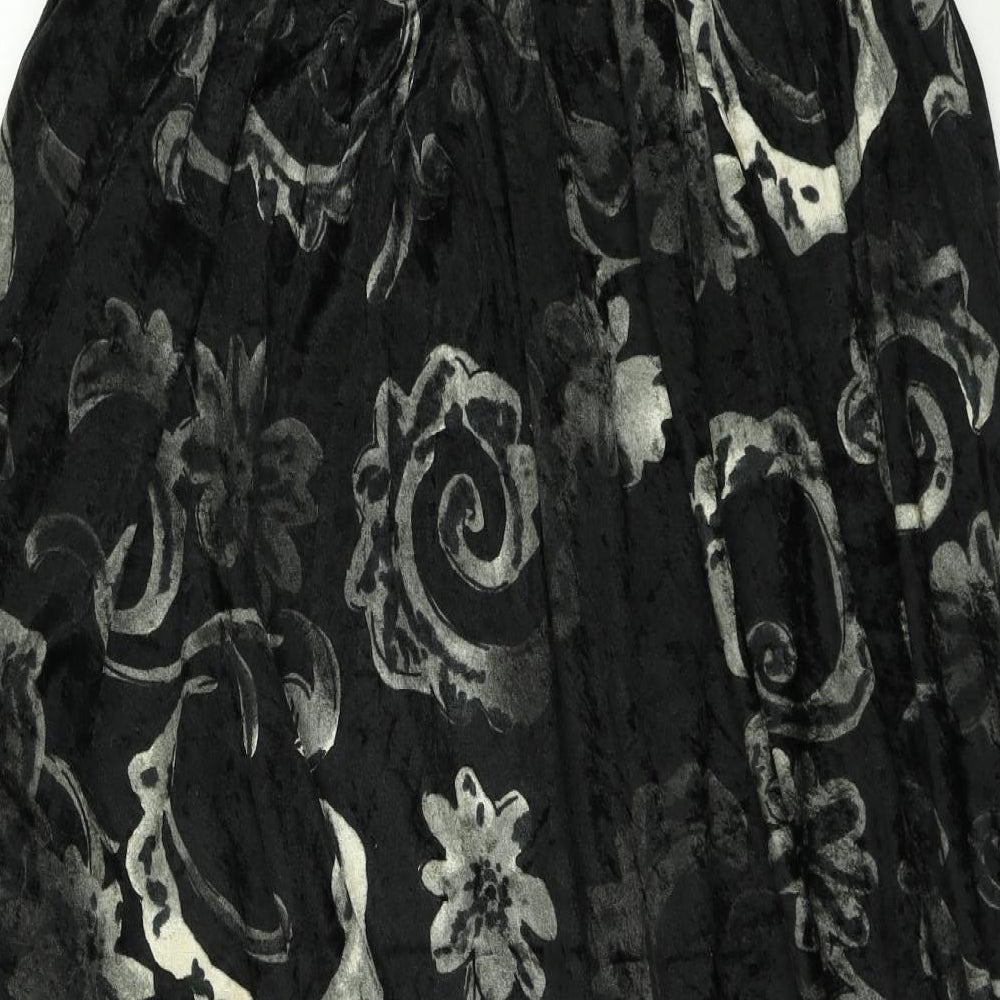 Berkertex Womens Grey Paisley  Pleated Skirt Size 16