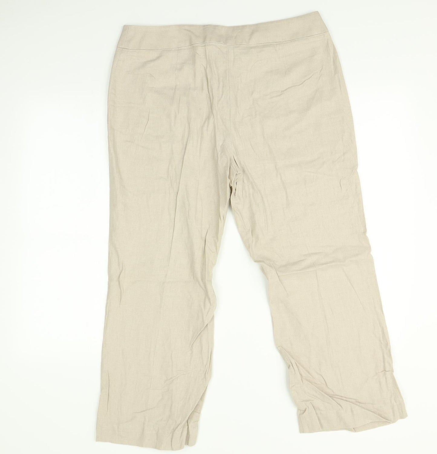 Womens UK Size 14 Marks and Spencer Regular Fit  Beige Trousers