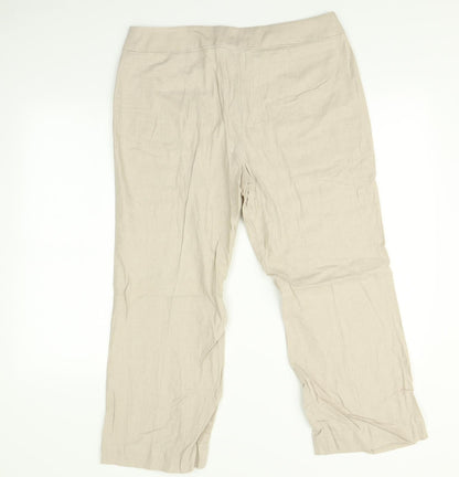 Womens UK Size 14 Marks and Spencer Regular Fit  Beige Trousers
