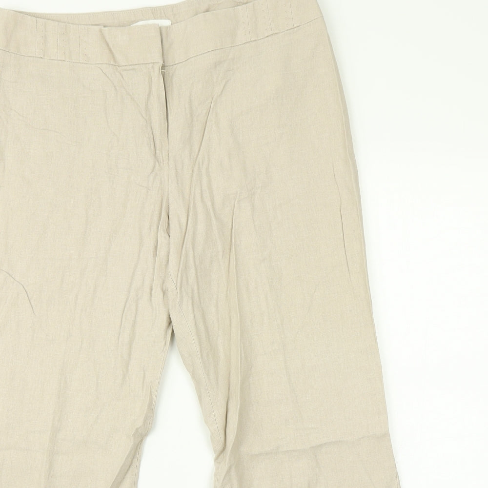 Womens UK Size 14 Marks and Spencer Regular Fit  Beige Trousers