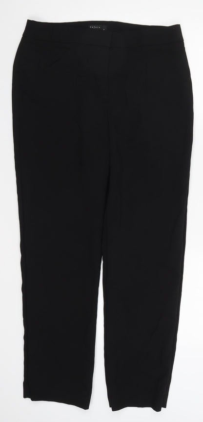 Womens UK Size 12 Papaya Regular Fit  Black Trousers