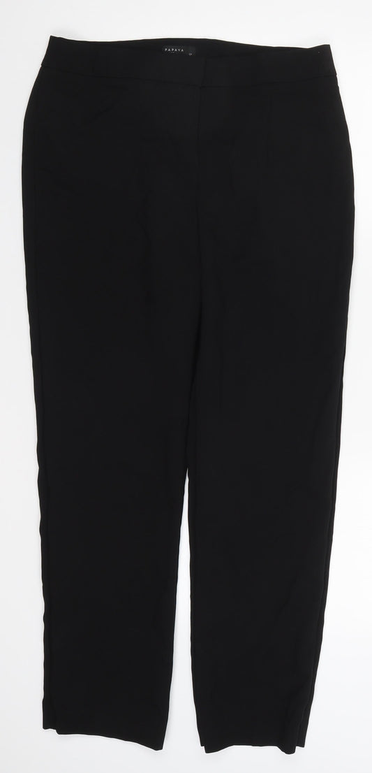 Womens UK Size 12 Papaya Regular Fit  Black Trousers