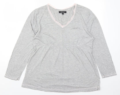 Womens UK Size L Ellen Tracy Grey Basic T-Shirt