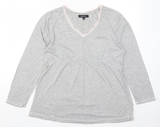 Womens UK Size L Ellen Tracy Grey Basic T-Shirt