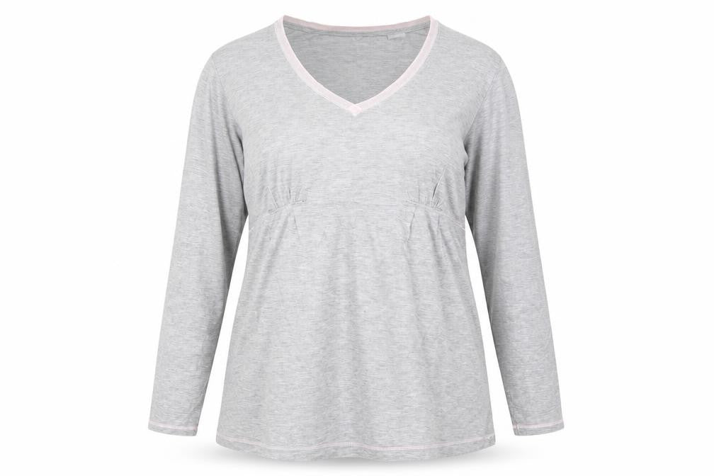 Womens UK Size L Ellen Tracy Grey Basic T-Shirt