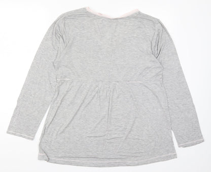 Womens UK Size L Ellen Tracy Grey Basic T-Shirt