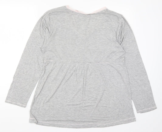 Womens UK Size L Ellen Tracy Grey Basic T-Shirt
