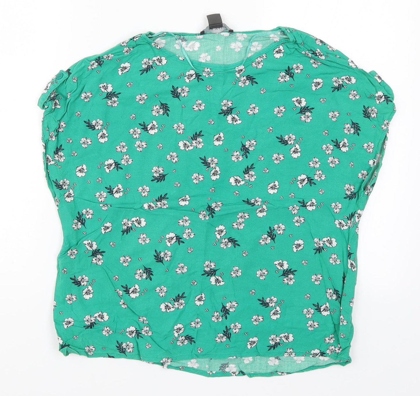 Primark Womens Green Floral  Basic T-Shirt Size 8