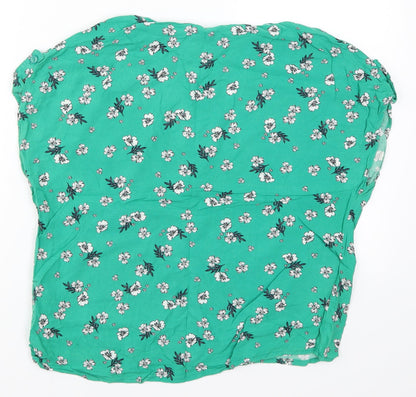 Primark Womens Green Floral  Basic T-Shirt Size 8