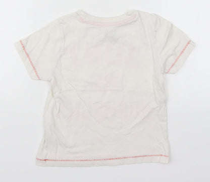 F&F Boys White   Basic T-Shirt Size 4-5 Years  - Just Be Roarsome