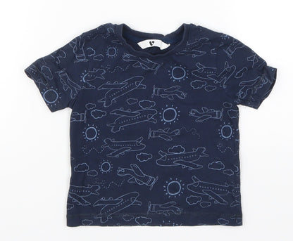 Very Boys Blue   Basic T-Shirt Size 12-18 Months  - Planes