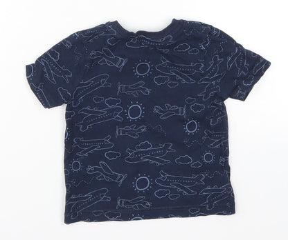 Very Boys Blue   Basic T-Shirt Size 12-18 Months  - Planes