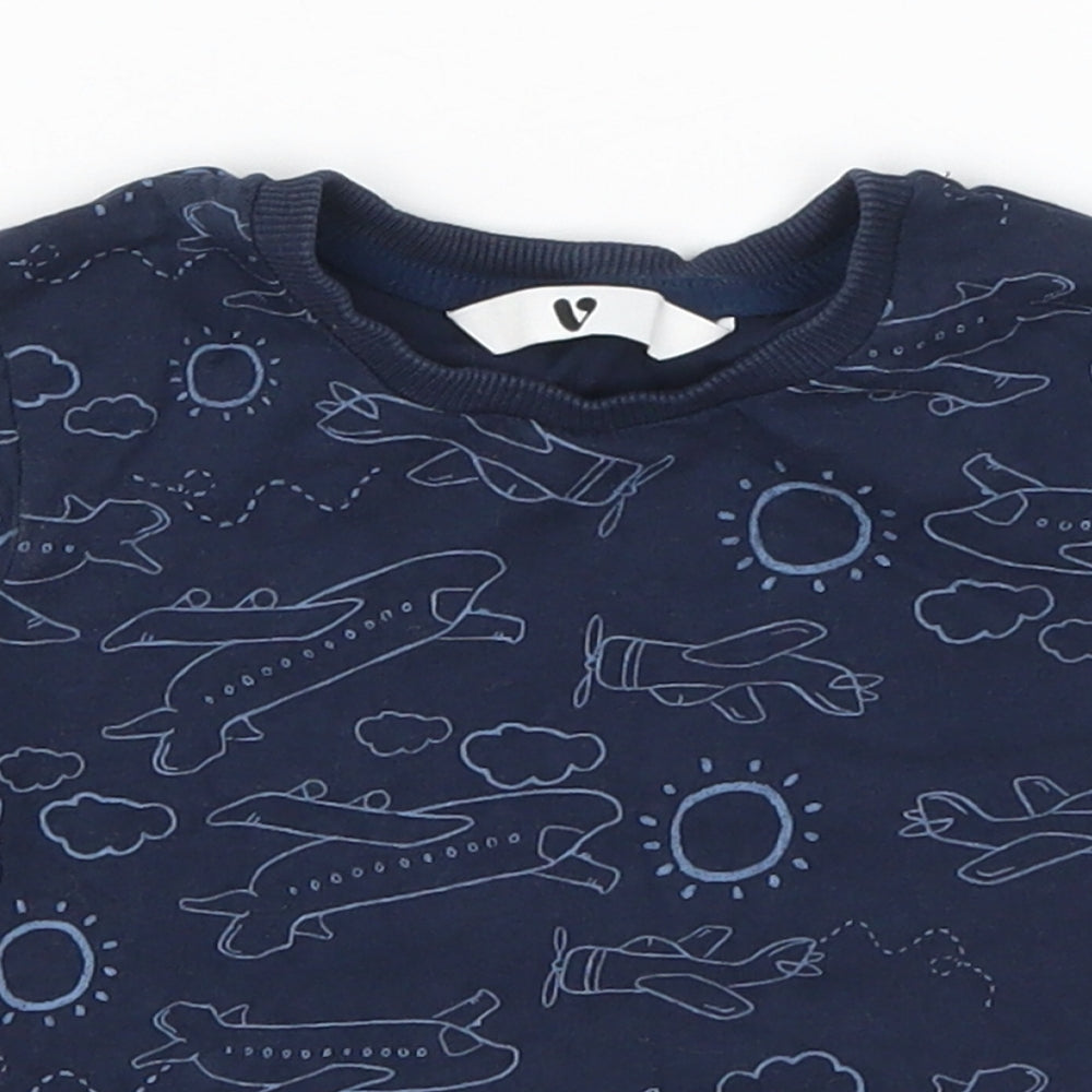 Very Boys Blue   Basic T-Shirt Size 12-18 Months  - Planes