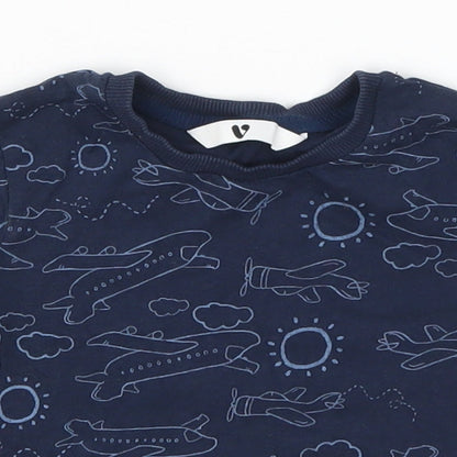 Very Boys Blue   Basic T-Shirt Size 12-18 Months  - Planes