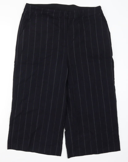 Capsule Womens Blue Striped  Cropped Trousers Size 18