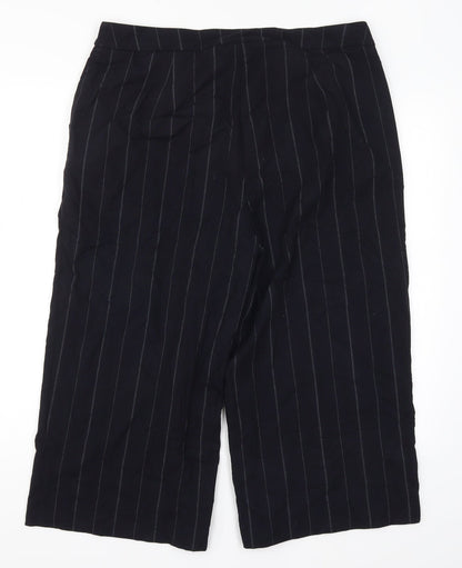 Capsule Womens Blue Striped  Cropped Trousers Size 18