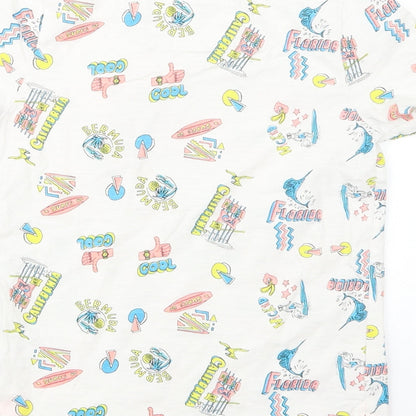 TU Boys White Geometric  Basic T-Shirt Size 6 Years