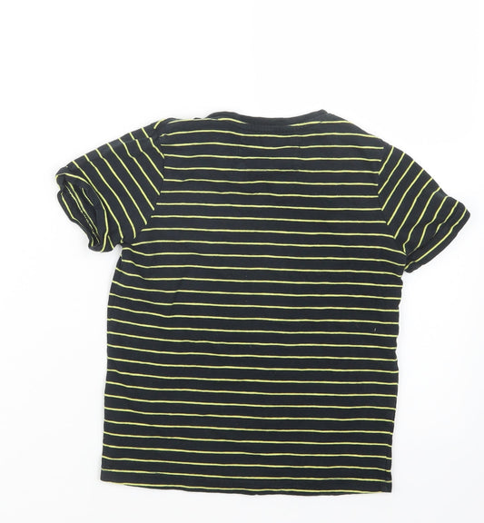 TU Boys Black Striped  Basic T-Shirt Size 7 Years