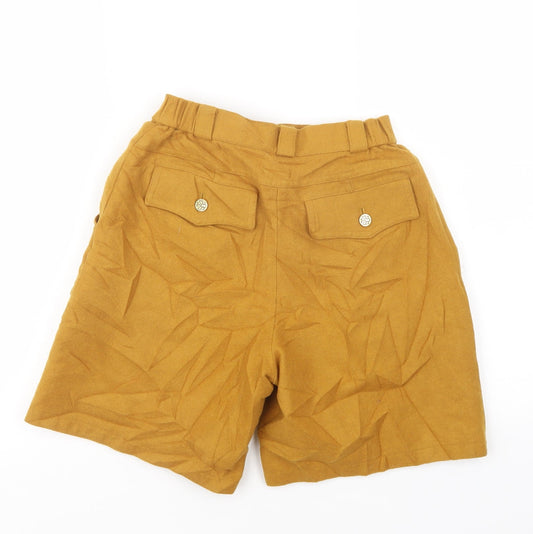 H-L Womens Yellow   Compression Shorts Size 23 in