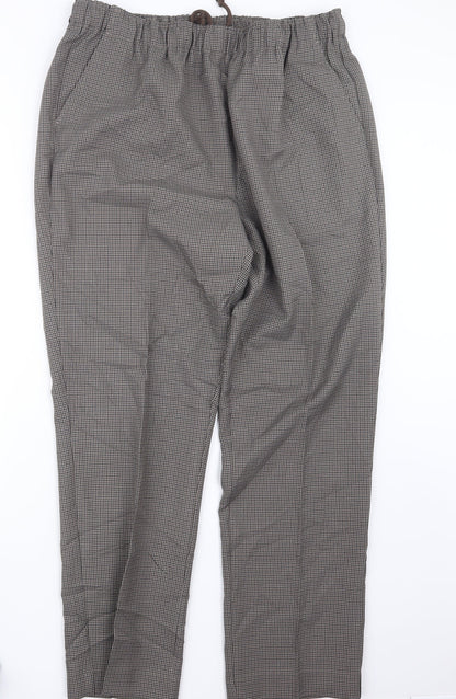 Premier Man Mens Brown Houndstooth  Trousers  Size 36 in L31 in