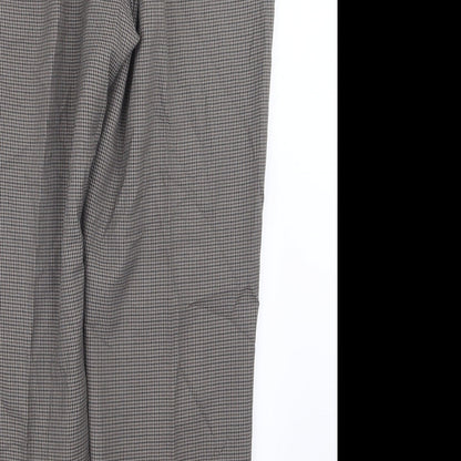 Premier Man Mens Brown Houndstooth  Trousers  Size 36 in L31 in