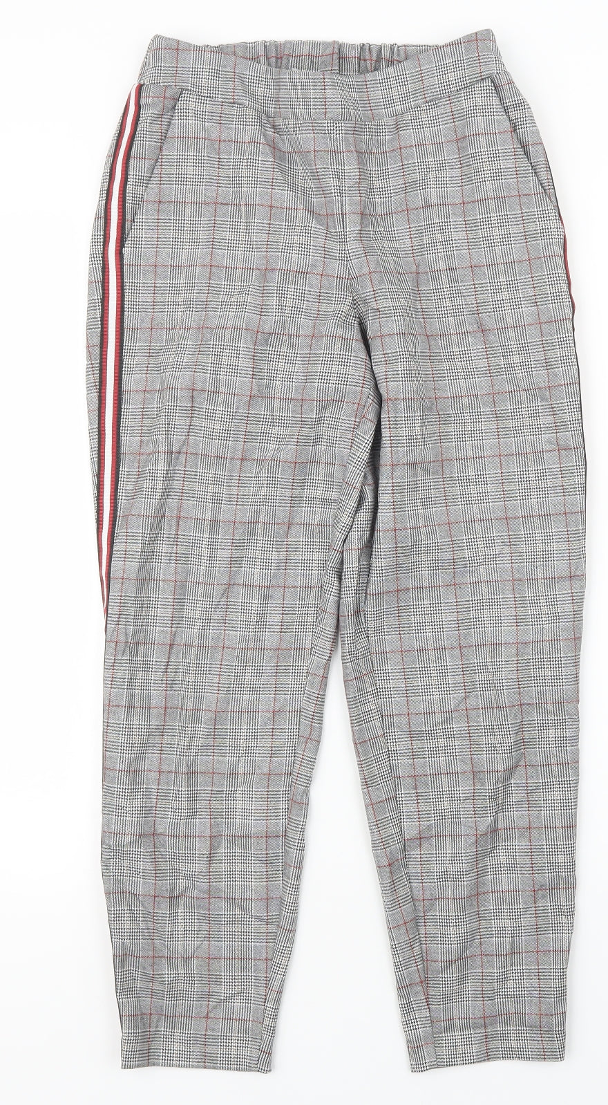 Primark Womens Grey Houndstooth  Trousers  Size 6 L25 in