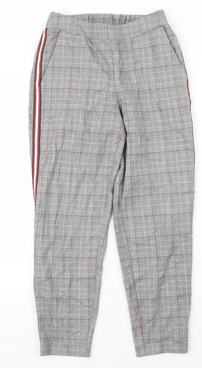 Primark Womens Grey Houndstooth  Trousers  Size 6 L25 in