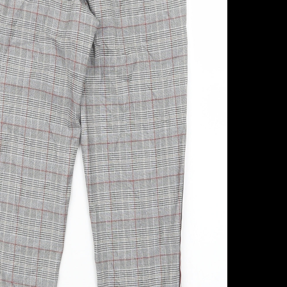 Primark Womens Grey Houndstooth  Trousers  Size 6 L25 in