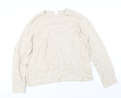 Womens UK Size M H&M Beige Pullover Jumper