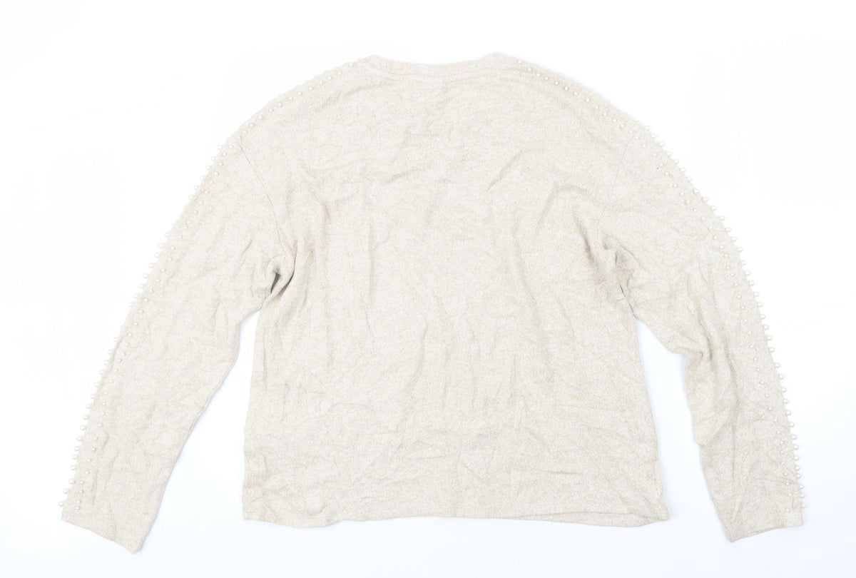 Womens UK Size M H&M Beige Pullover Jumper