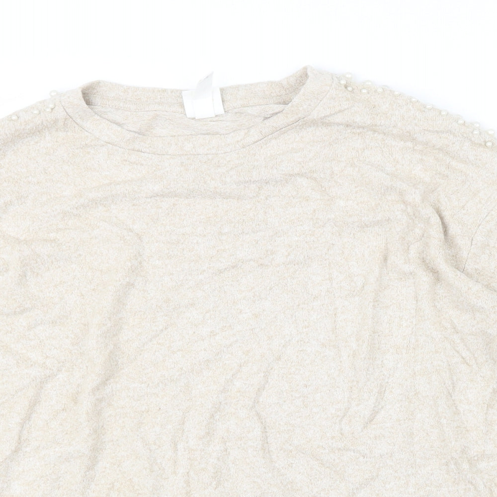 Womens UK Size M H&M Beige Pullover Jumper