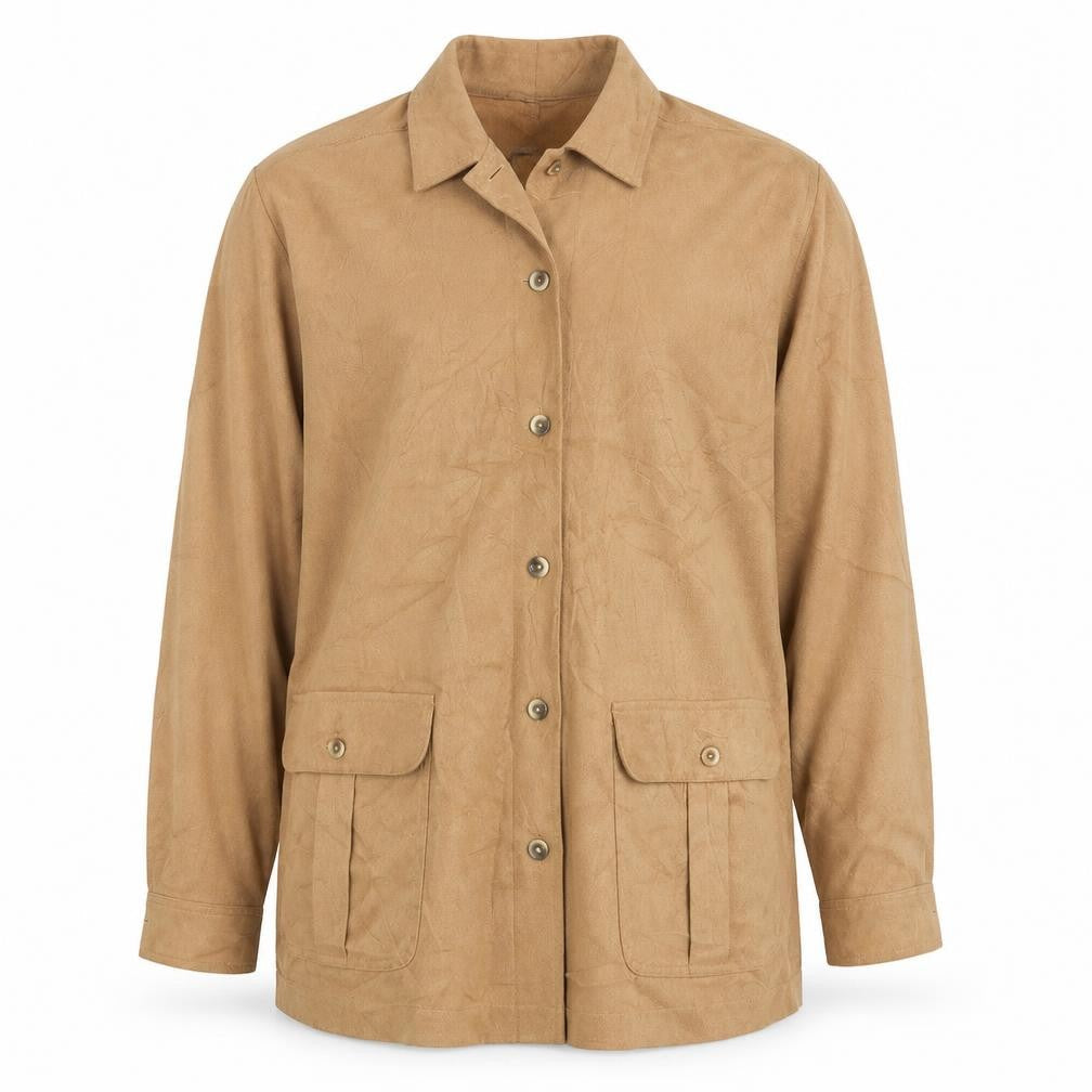 Mens UK Size S Tru Casual Beige  Button-Up Long Sleeve Casual Shirt