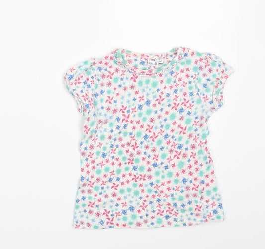 Mini Club Girls White   Basic T-Shirt Size 4-5 Years
