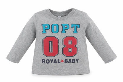 Preworn Boys Grey   Basic T-Shirt Size 12 Months  - Royal Baby
