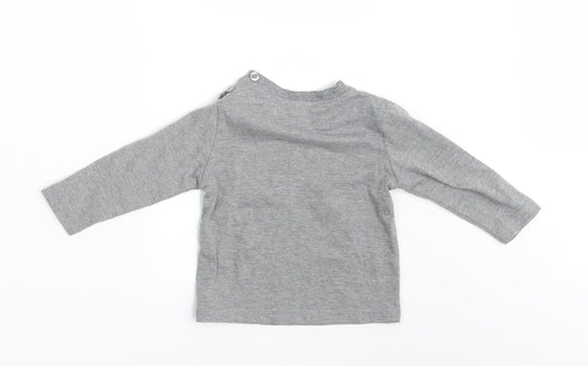Preworn Boys Grey   Basic T-Shirt Size 12 Months  - Royal Baby